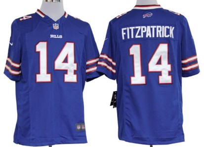 NFL Buffalo Bills 14 Quarterback Fitzpatrick Blue Game Jersey